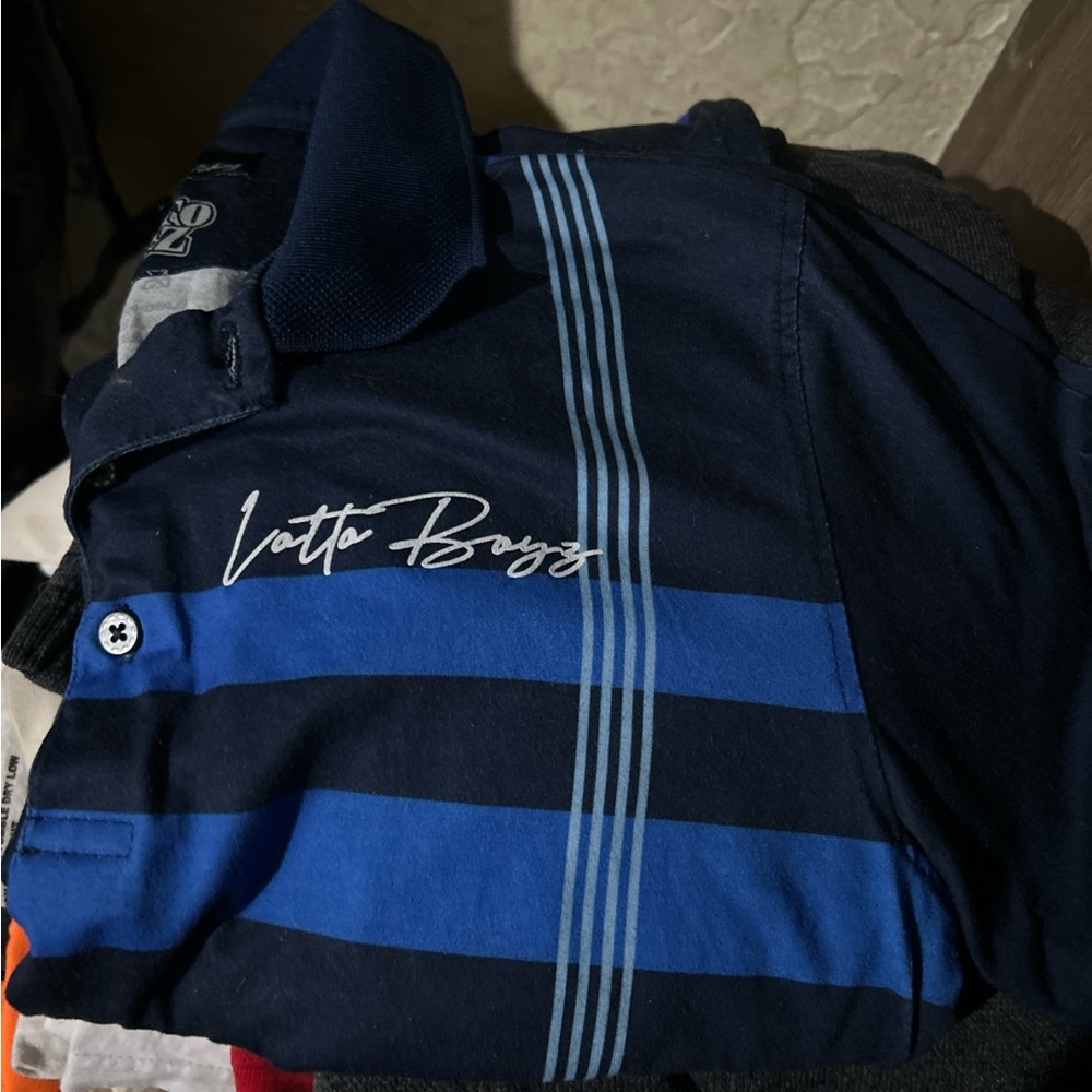 Navy and Blue Striped Polo Shirt